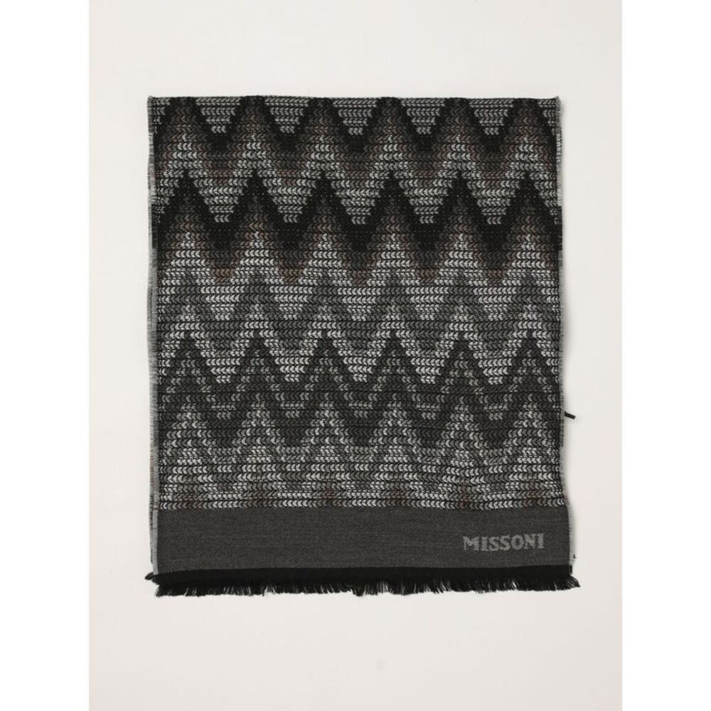 Missoni Men Multicolour Abstract Pattern Pure Virgin Wool Scarf Missoni